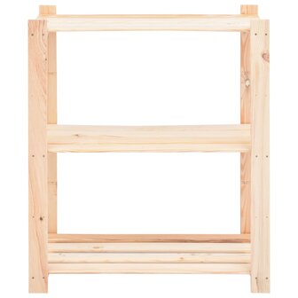 Opbergrekken 3-laags 2 st 80x38x90 cm massief grenenhout 150 kg 4