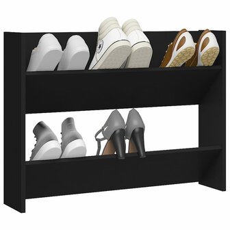 Wandschoenenkast 80x18x60 cm spaanplaat zwart 3