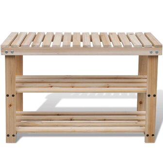 Schoenenrek met bankje 2-in-1 massief vurenhout 2