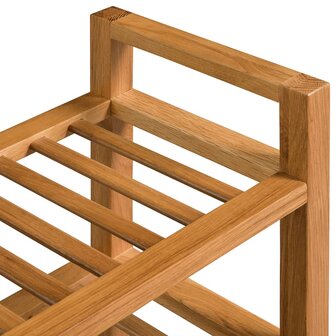 Schoenenrek met 3 schappen 100x27x60 cm massief eikenhout 4