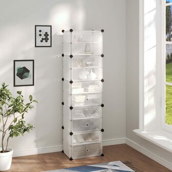 Schoenenrek 44x31,5x153,5 cm polypropeen transparant 1