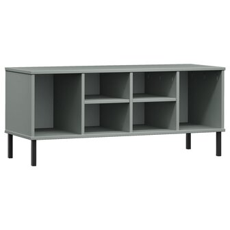 Schoenenrek met metalen poten OSLO 106x35x45 cm grenen grijs 2