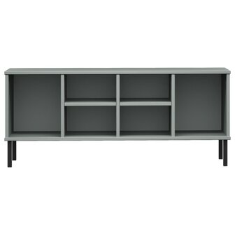 Schoenenrek met metalen poten OSLO 106x35x45 cm grenen grijs 4