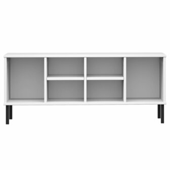 Schoenenrek met metalen poten OSLO 106x35x45 cm grenenhout wit 4