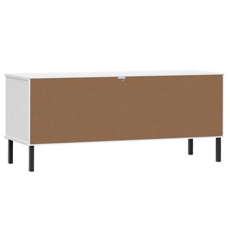 Schoenenrek met metalen poten OSLO 106x35x45 cm grenenhout wit 6