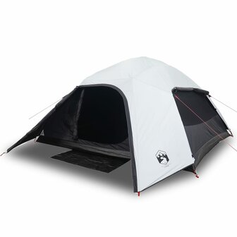 Koepeltent 4-persoons waterdicht verduisterend stof wit 2