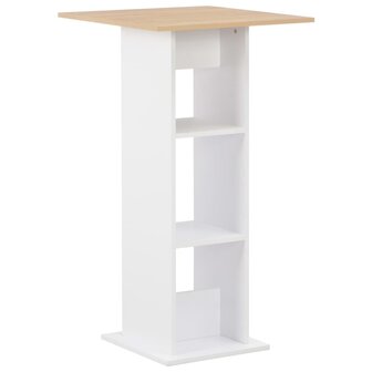 Bartafel 60x60x110 cm wit en sonoma eikenkleurig 1