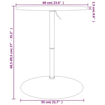Bartafel &Oslash; 60x89,5 cm massief beukenhout 12
