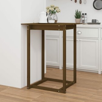 Bartafel 80x80x110 cm massief grenenhout honingbruin 1