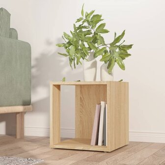 Bijzettafel 33x33x34,5 cm spaanplaat sonoma eikenkleurig 1
