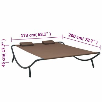 Loungebed stof bruin 7