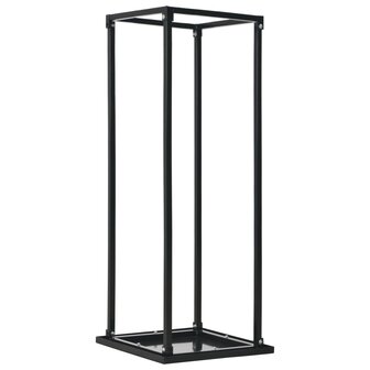 Haardhoutrek met basis 37x37x113 cm staal zwart 1