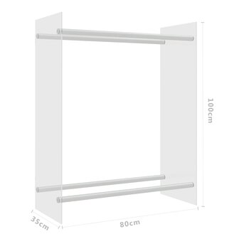 Haardhoutrek 80x35x100 cm gehard glas transparant 6