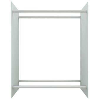 Haardhoutrek 80x35x100 cm gehard glas wit 3