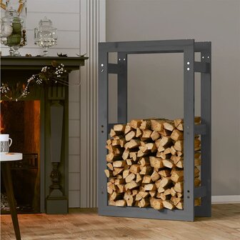 Haardhoutrek 60 x 25 x 100 cm massief grenenhout grijs 3