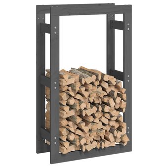 Haardhoutrek 60 x 25 x 100 cm massief grenenhout grijs 4