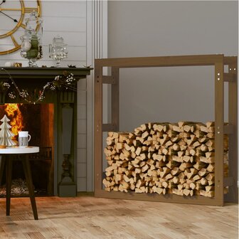 Haardhoutrek 100x25x100 cm massief grenenhout honingbruin 3