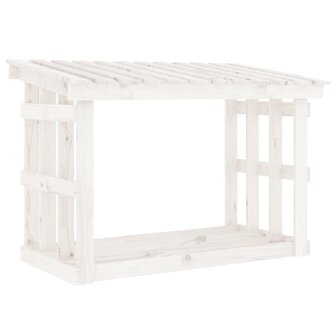 Haardhoutrek 108x64,5x77 cm massief grenenhout wit 2