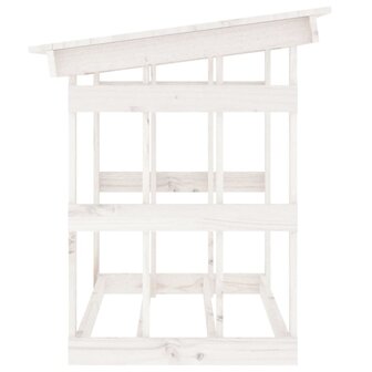 Haardhoutrek 108x64,5x77 cm massief grenenhout wit 6