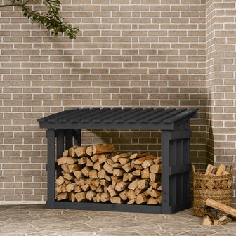 Haardhoutrek 108x64,5x77 cm massief grenenhout grijs 1