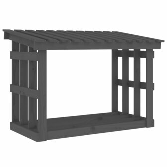 Haardhoutrek 108x64,5x77 cm massief grenenhout grijs 2