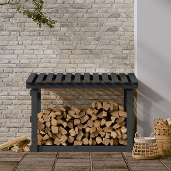 Haardhoutrek 108x64,5x77 cm massief grenenhout grijs 3