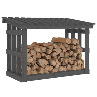 Haardhoutrek 108x64,5x77 cm massief grenenhout grijs 4
