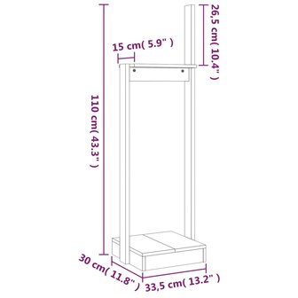 Houtblokhouder 33,5x30x110 cm massief grenenhout 8