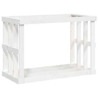Houtblokhouder 108x52x74 cm massief grenenhout wit 2