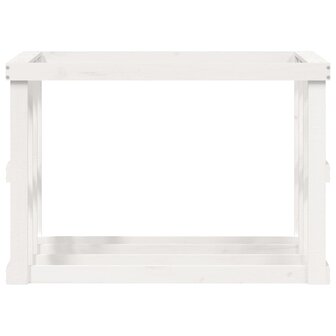 Houtblokhouder 108x52x74 cm massief grenenhout wit 5