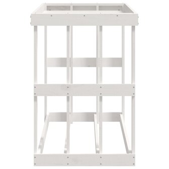 Houtblokhouder 108x52x74 cm massief grenenhout wit 6