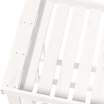 Houtblokhouder 108x52x74 cm massief grenenhout wit 7