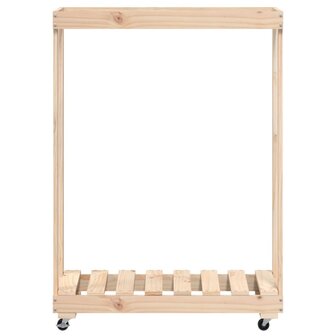 Houtblokhouder met wielen 76,5x40x108 cm massief grenenhout 4
