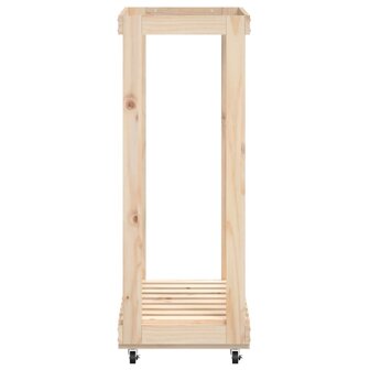 Houtblokhouder met wielen 76,5x40x108 cm massief grenenhout 5