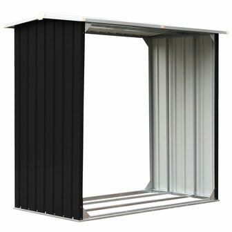 Haardhoutschuur 172x91x154 cm gegalvaniseerd staal antraciet 2