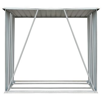 Haardhoutschuur 163x83x154 cm gegalvaniseerd staal groen 3