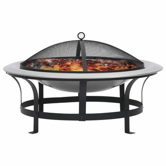 Tuinvuurplaats met grill 76 cm roestvrij staal 2