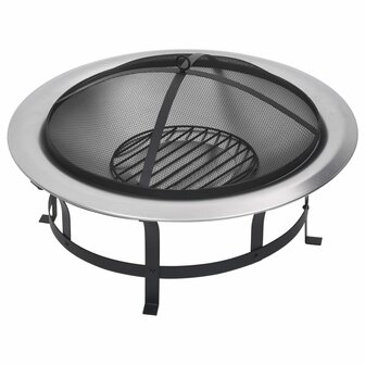 Tuinvuurplaats met grill 76 cm roestvrij staal 3
