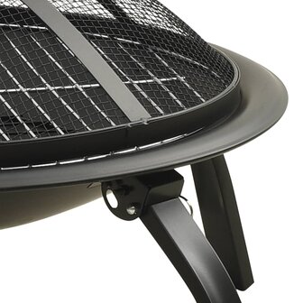 Vuurschaal en barbecue 2-in-1 met pook 56x56x49 cm staal 6