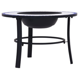 Vuurschaal moza&iuml;ek 68 cm keramiek blauw en wit 4
