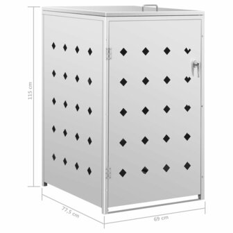 Containerberging enkel 240 L roestvrij staal 9