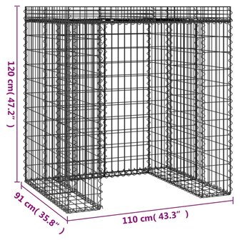 Schanskorf voor vuilnisbak 110x91x120 cm gegalvaniseerd ijzer 5