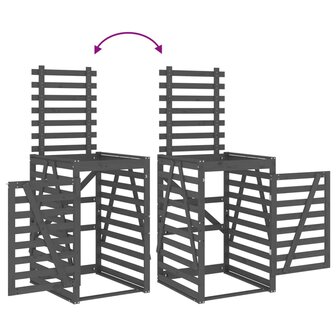 Containerberging dubbel massief grenenhout grijs 10