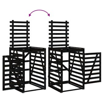 Containerberging dubbel massief grenenhout zwart 10