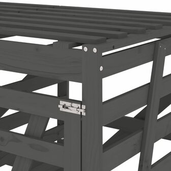Containerberging drievoudig massief grenenhout grijs 11