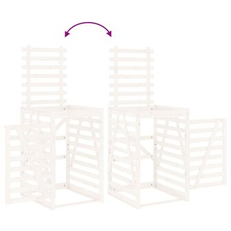 Containerberging viervoudig massief grenenhout wit 10