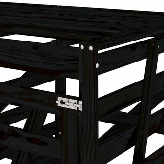 Containerberging viervoudig massief grenenhout zwart 11