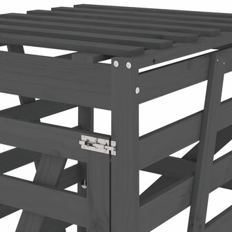 Containerberging 84x90x128,5 cm massief grenenhout grijs 10