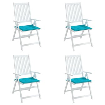 Tuinstoelkussens 4 st 40x40x3 cm stof turquoise 3