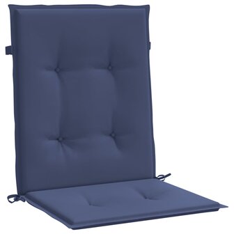 Stoelkussens 2 st lage rug stof marineblauw 4